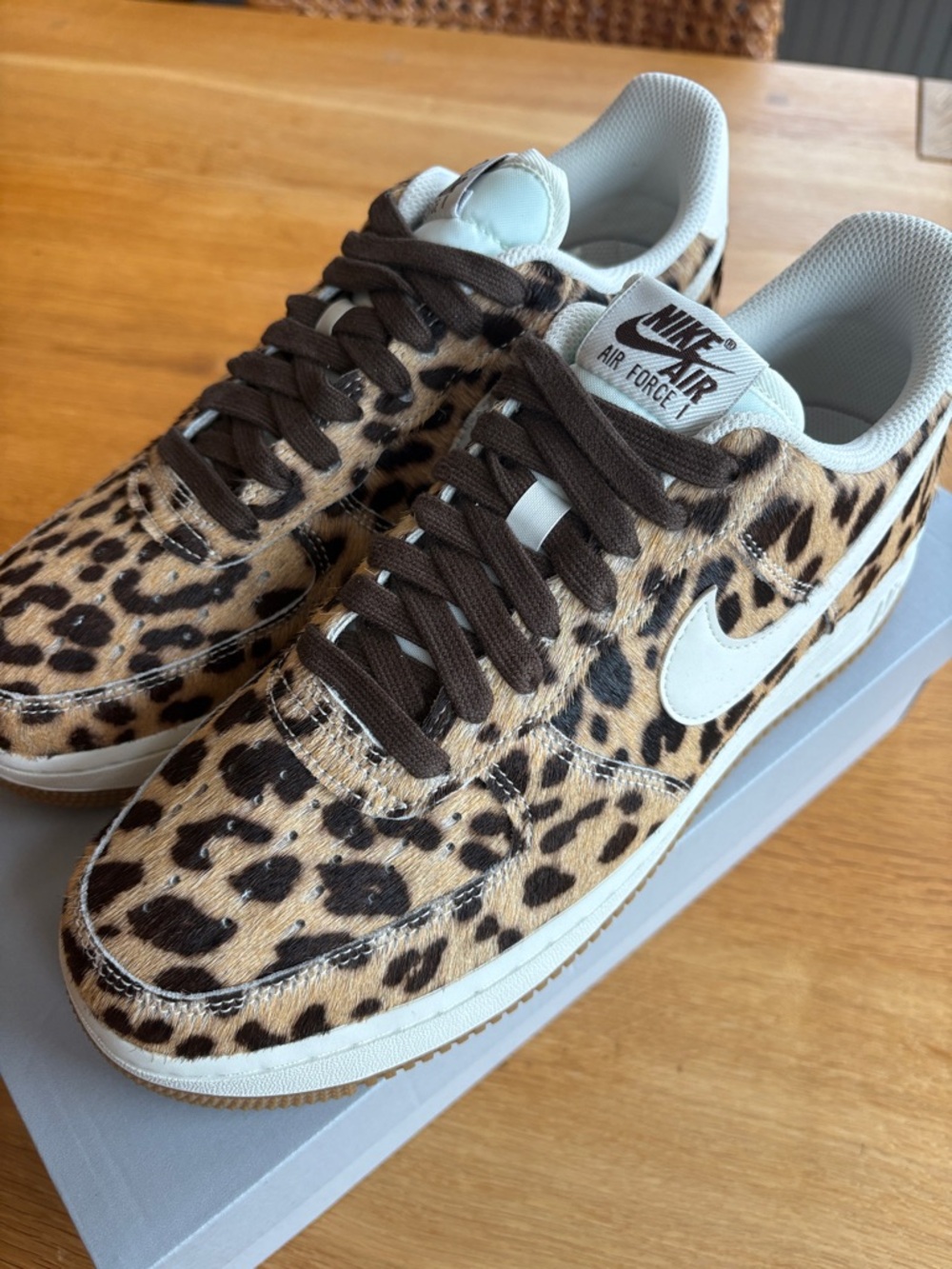 Nike Air Force 1 Low — Leopard Print Brown with White Swoosh